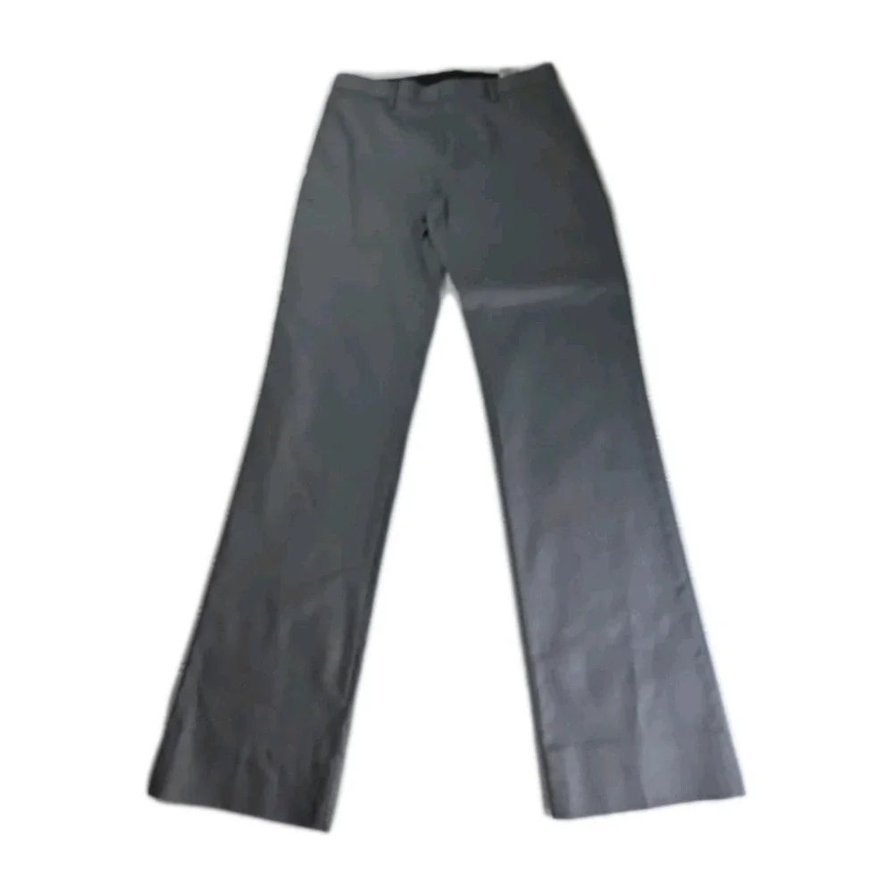 Banana Republic Pants‎ Mens 31 x 30 Slim Fit Gray Flat Front CHECK Chino Stretch
